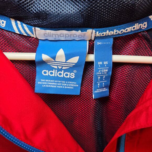 Adidas Skateboarding Climaproof Windbreaker Jacket L Blue Red White 2014 - Picture 4 of 14